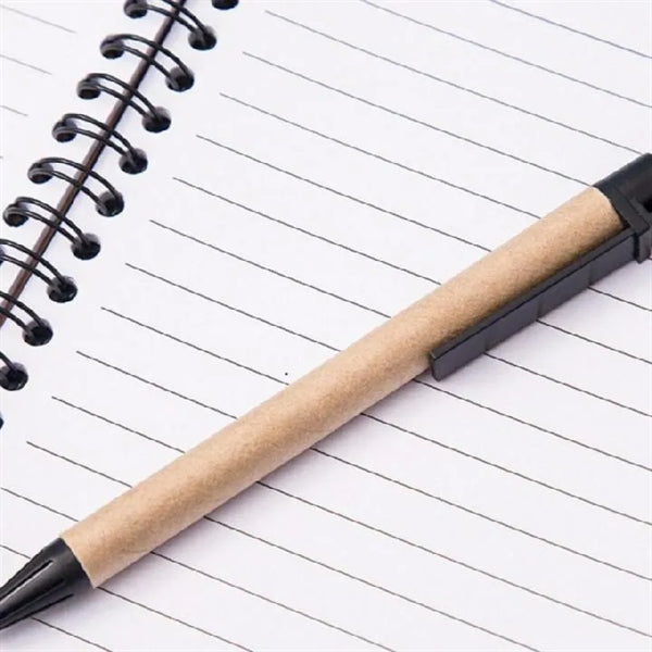 Kraft Paper Pocket Notebook with Pen, Sticky Tabs and Ruler