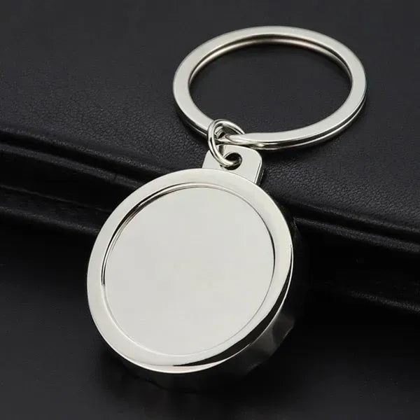 Metal Round Beer Bottle Cap Opener with Keychain