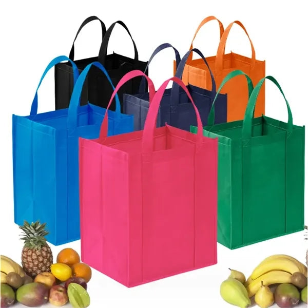 Nonwoven Grocery Shopping Tote Bag with plastic bottom