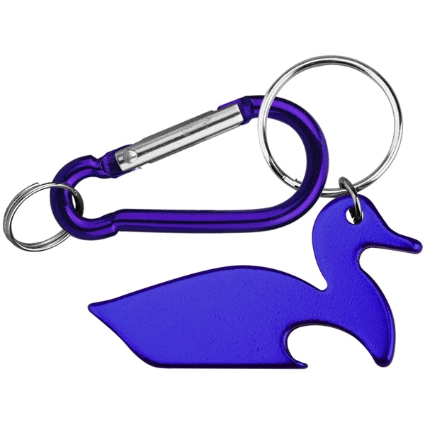 Duck Shape Bottle Opener with Key Chain & Carabiner