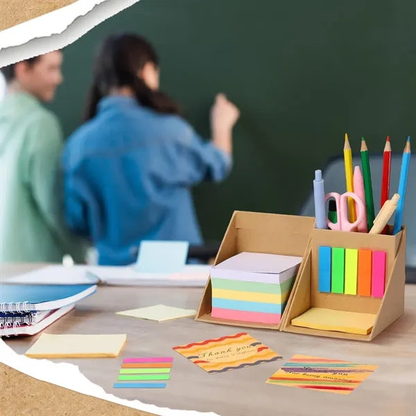 Multicolor Sticky Notes Set With Pencil Case