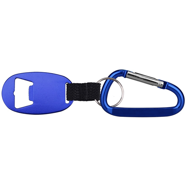 Jumbo Size Oval Shape Bottle Opener with Strap & Carabiner