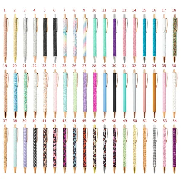 Glitter PU Leather Metal Pen