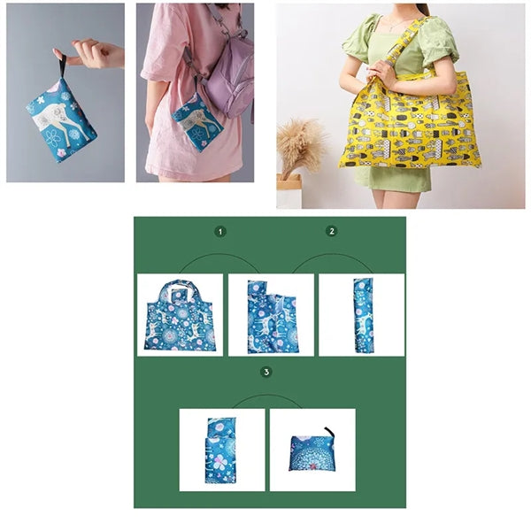 Large Capacity 210D Oxford Cloth Foldable Shopping Tote Bag