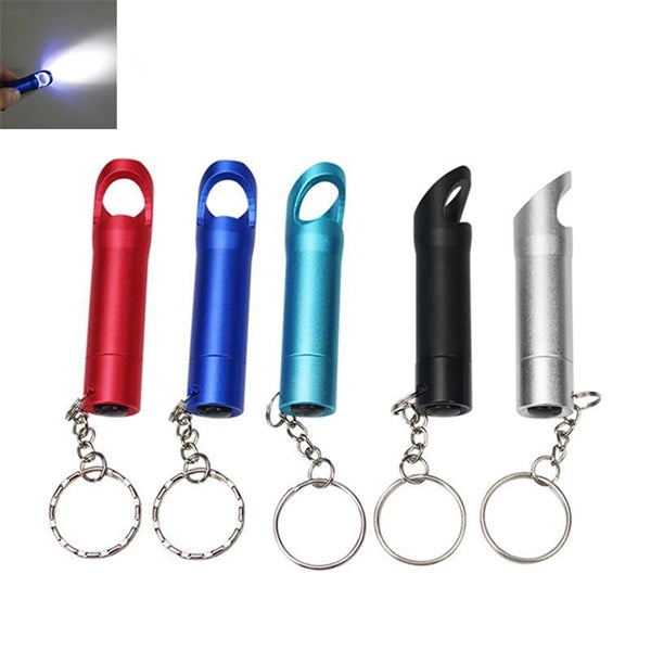Aluminum LED Bottle Opener Flashlight Key Chain