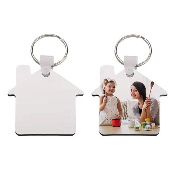 House Shaped Sublimation MDF Keychain