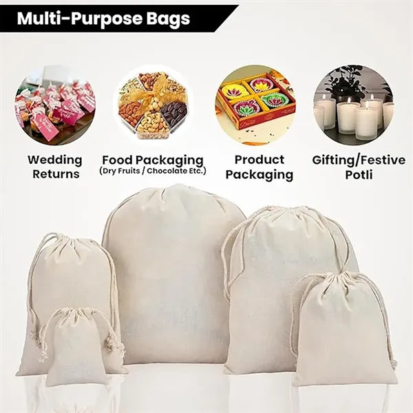 Cotton Linen Drawstring Bags