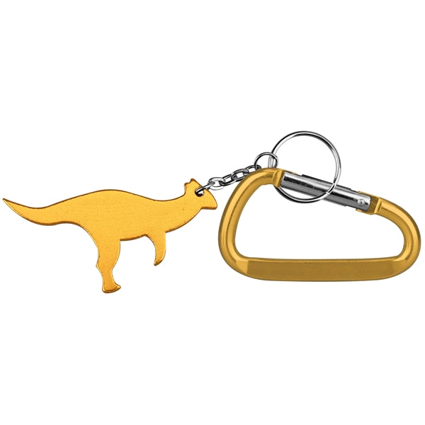 Dinosaur Shaped Aluminum Bottle Opener with with Carabiner