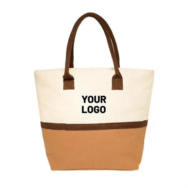 Dual Tone Jute Tote Bag
