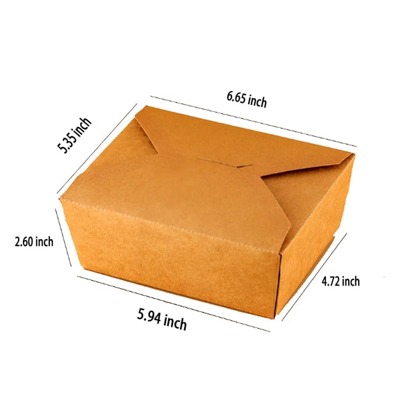 Leak-proof Disposable Kraft Takeout Box