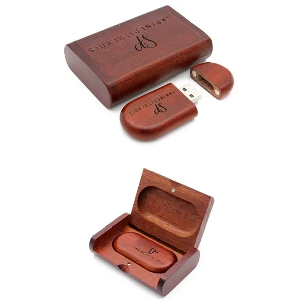 Walnut USB Drive with Wooden Box