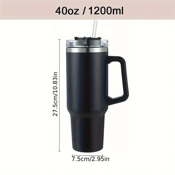 40oz Tumbler with Handle and Straw Lid