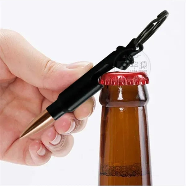 Bullet-shape Bottle Opener w/ Keychain