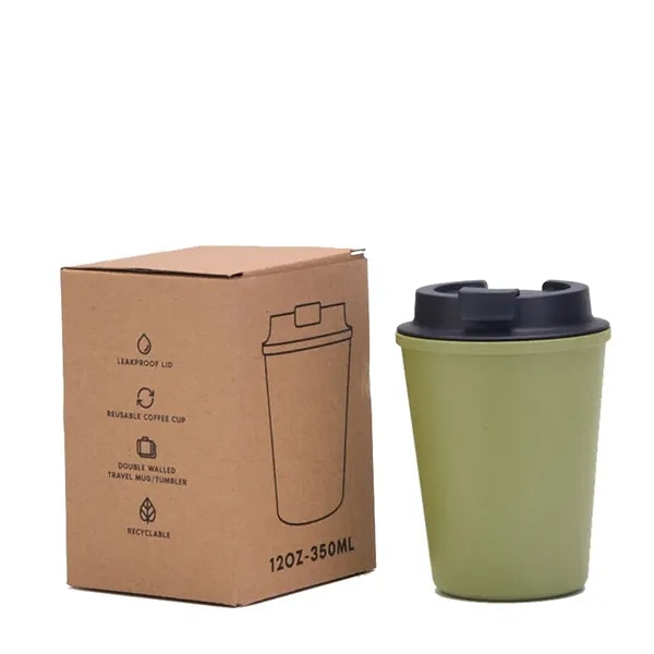 12 OZ Double Wall Wheat Straw Coffee Cups