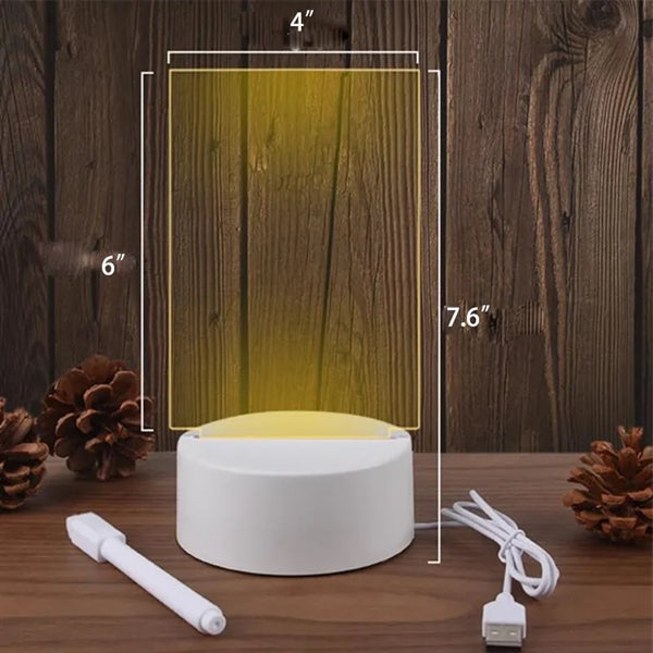 3D Acrylic USB Personalized DIY Message Board Night Light