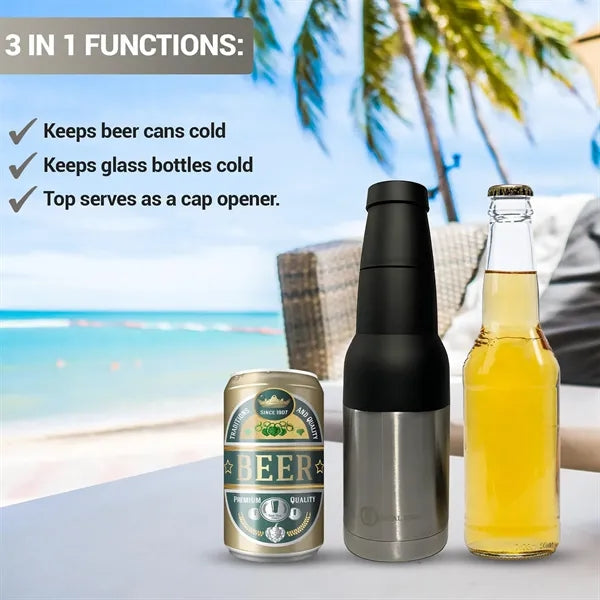 3 in 1 Stainless Steel Beer Cooler With Opener