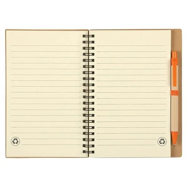 Spiral Binding Kraft Notebook with Pen