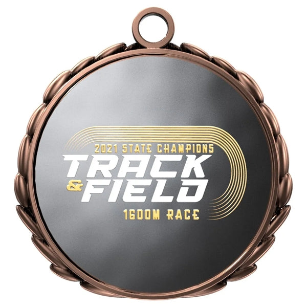 Laurel Wreath Medallion with Full Color Round Insert