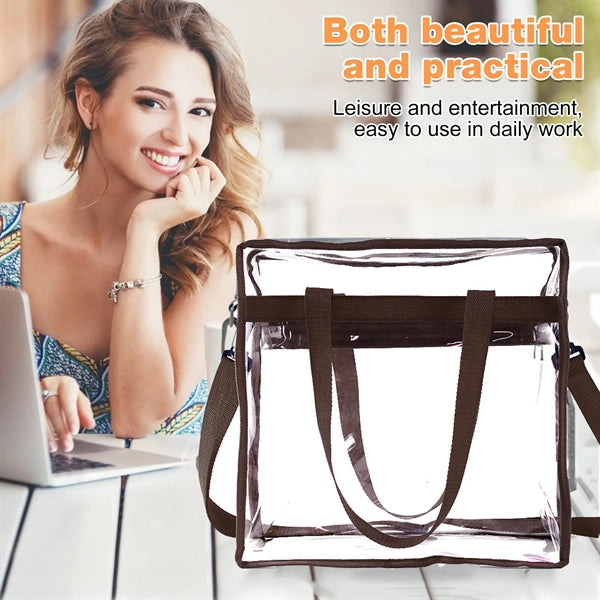 PVC Crossbody Transparent Shoulder Bag with Zip Closure
