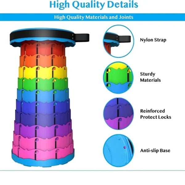 Rainbow Design Upgraded Folding Stool Lightweight