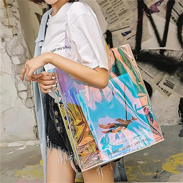 Iridescent Clear Beach Tote Bag