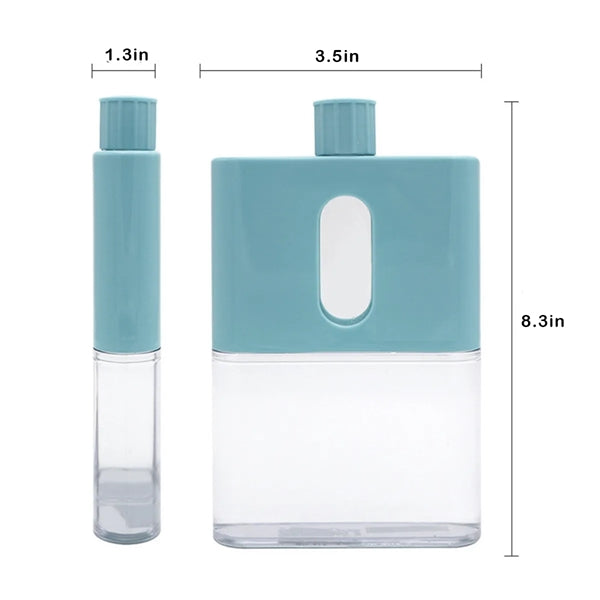 A5 Paper Flat Plastic Water Bottles