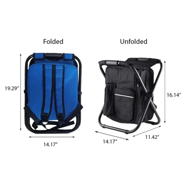 Outdoor Backpack Cooler Foldable Fishing Stool Chair