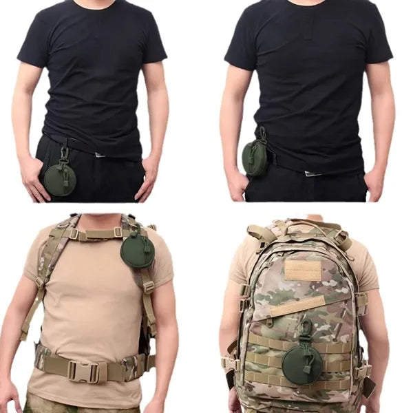 Portable Tactical Round Wallet with Carabiner