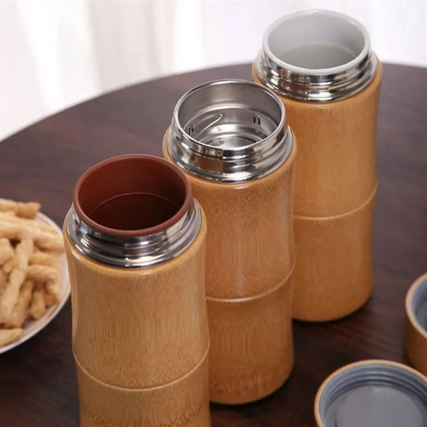 Bamboo Thermos with Tea Infuser