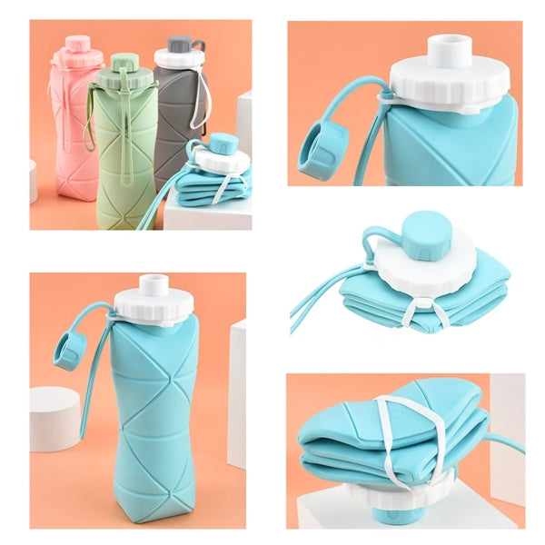 20oz Large Capacity Silicone Folding Water Bottle