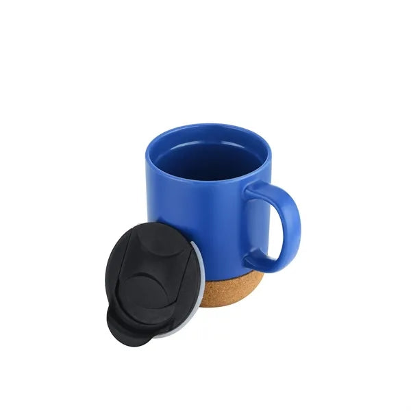 12 Oz Ceramic Mug Cork Base With Lid