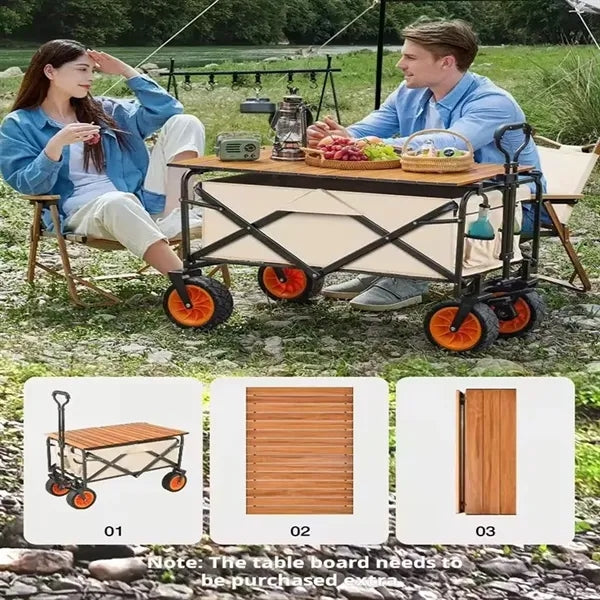 Outdoor Collapsible Wagon With Table Board