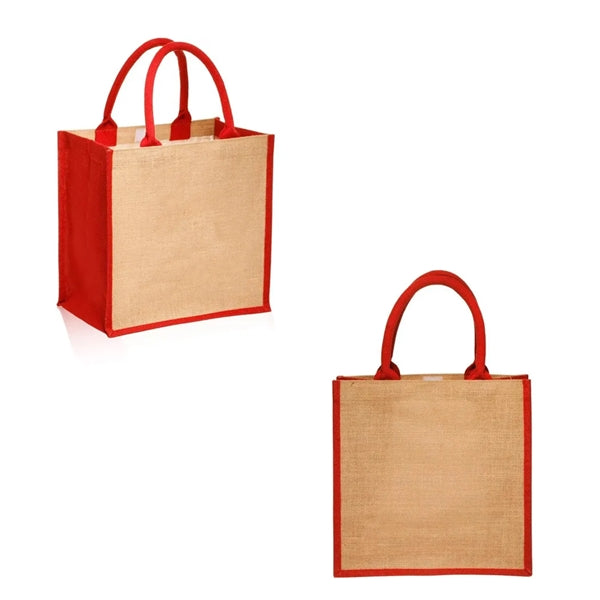 Advertising Stylish Rope Handle Jute Tote Bags