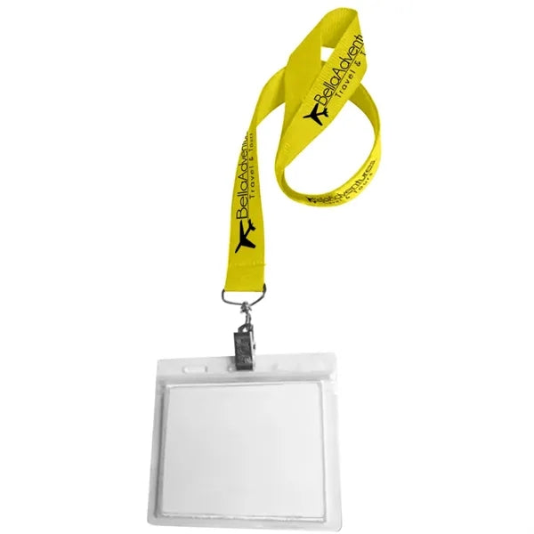 0.75" Lanyard Screen Printed with Badge Holder