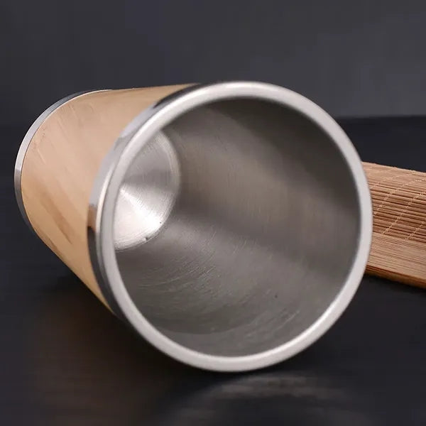 Stainless Steel Bamboo Travel Mug