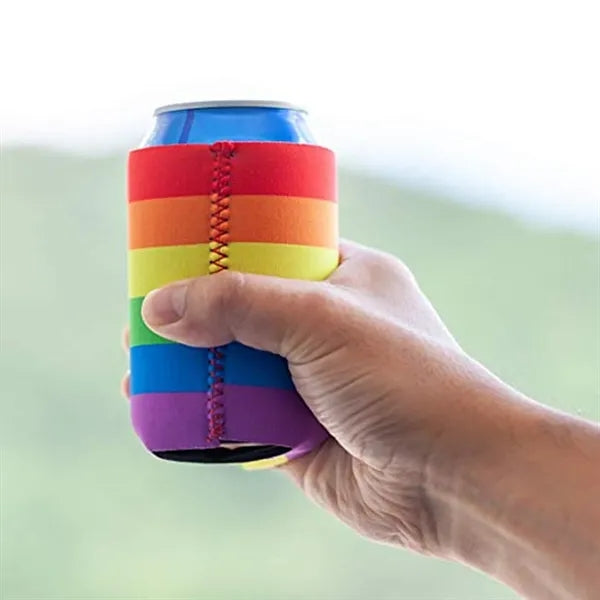 Rainbow Neoprene Beer Can Sleeve