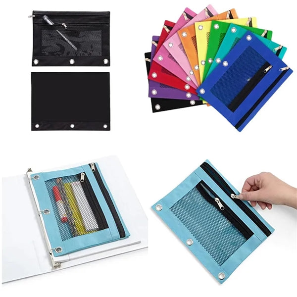 2 Compartments Pencil Pouch for 3 Rings Binder