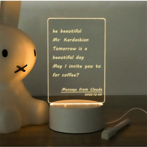Creative Led Night Light Message Note Board
