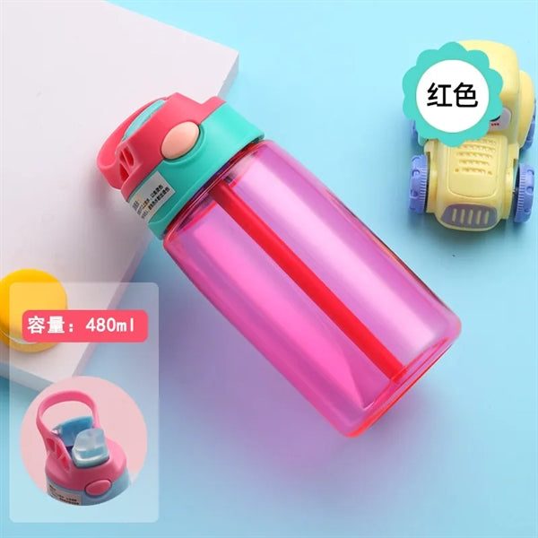 Kids Plastic Water Bottle with Spill-Proof Lid