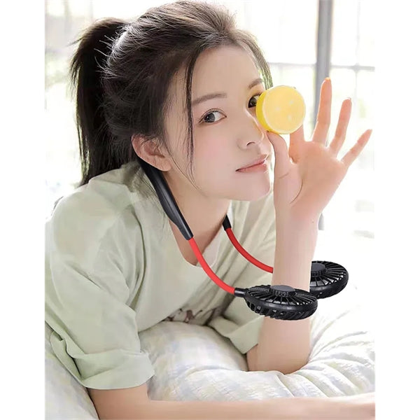 Hand Free Bendable Neck Fan With USB Rechargeable