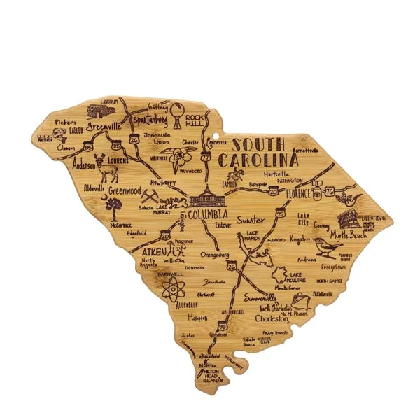 U.S. State Shaped Bamboo Cutting Board