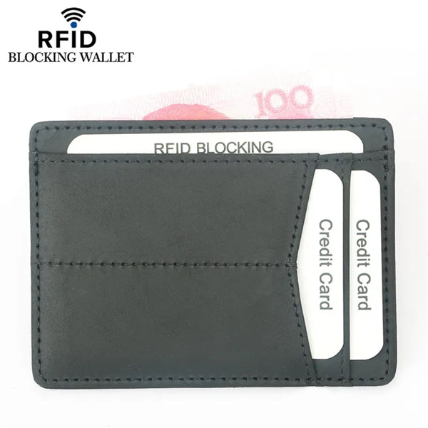 RFID Blocking Leather Wallet Credit Card Holder