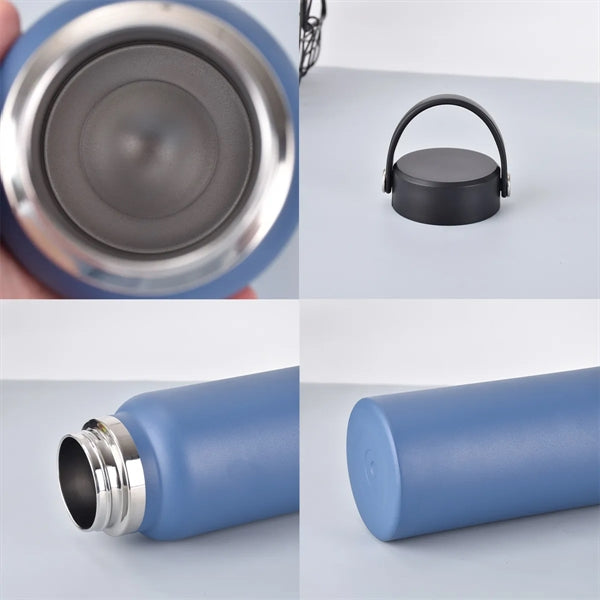 Vacuum Double-Wall Insulated Water Bottle with Handle & Lid