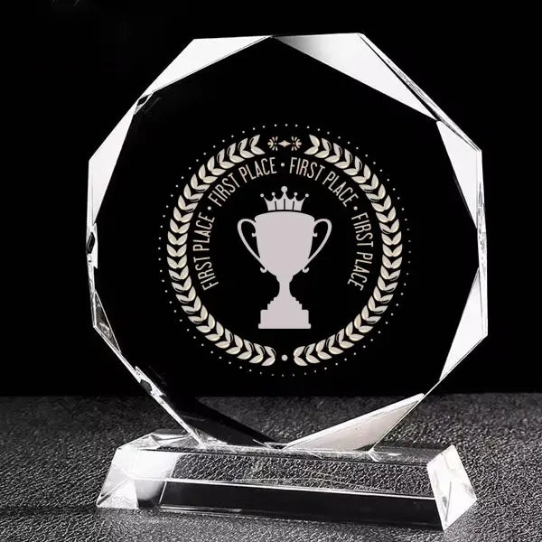 Faceted Octagon Crystal Award