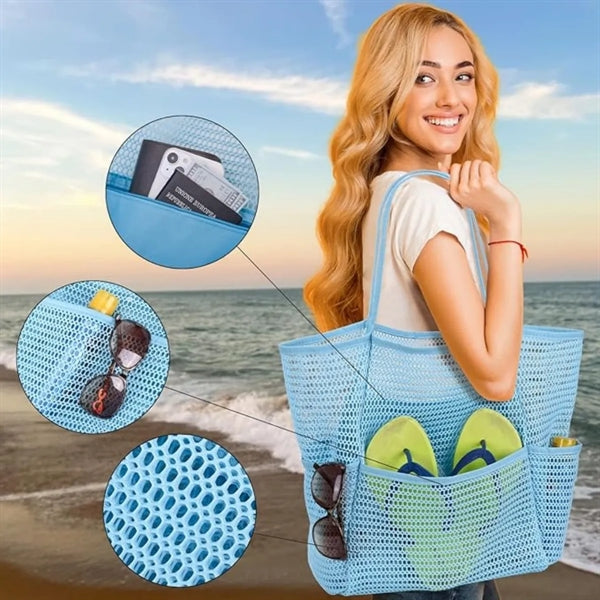 Family Vacation Essential Mesh Beach Handbag