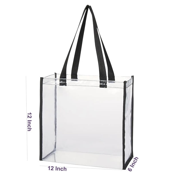 Clear PVC Stadium Approved Tote Bag 12"x12"x6"