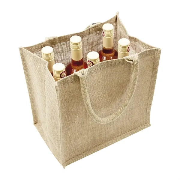 6-Bottle Jute Tote