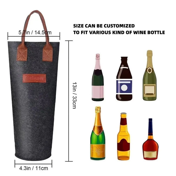 Single Felt Bottle Wine Tote