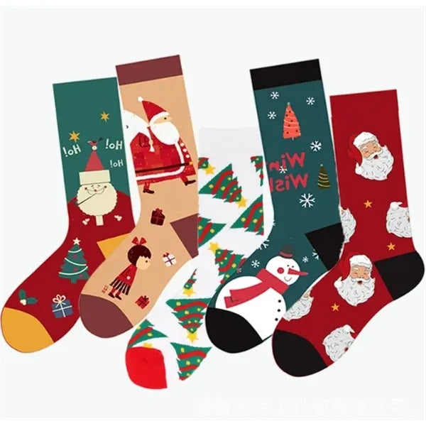 Cotton Mid-calf Socks with Embroidery Printing