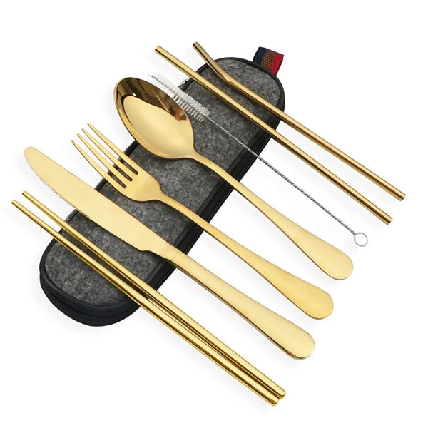 Portable Stainless Steel Camping Flatware Set